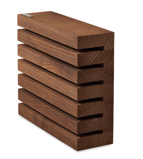 Magnetic 6-Slot Knife Block | Heat-Treated-Beech